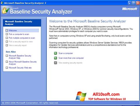 Screenshot Microsoft Baseline Security Analyzer Windows 10