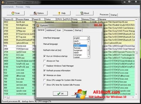 Screenshot Spyware Process Detector Windows 10