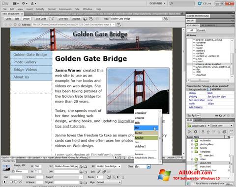 Screenshot Adobe Dreamweaver Windows 10