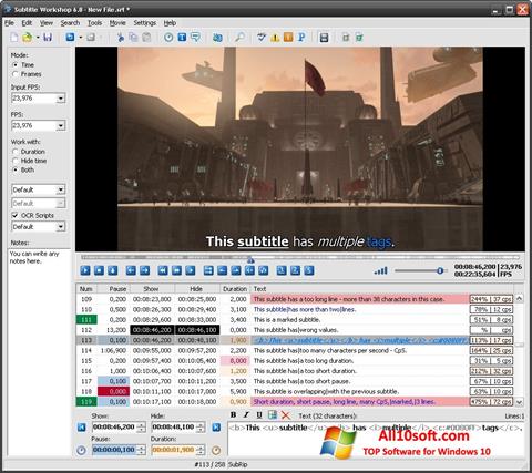 Screenshot Subtitle Workshop Windows 10