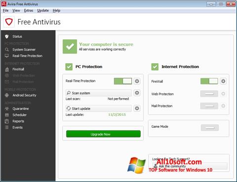 Screenshot Avira Free Antivirus Windows 10