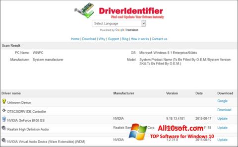 Screenshot Driver Identifier Windows 10