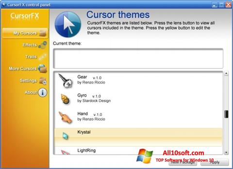 Screenshot CursorFX Windows 10