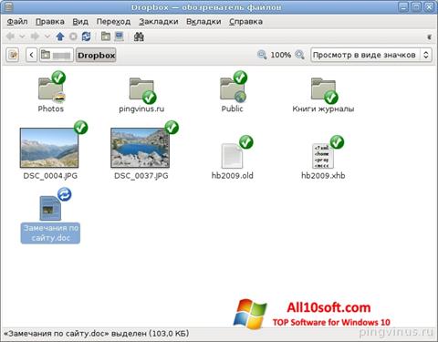 Screenshot Dropbox Windows 10