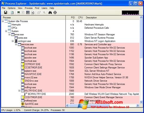 Screenshot Process Explorer Windows 10