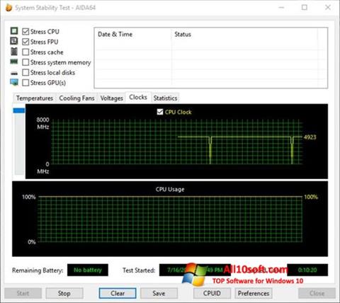 Screenshot CPU Stability Test Windows 10