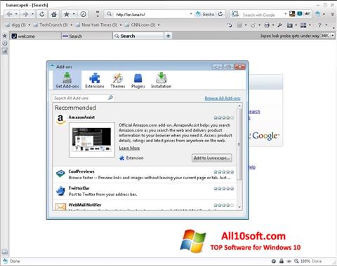 Screenshot Lunascape Windows 10
