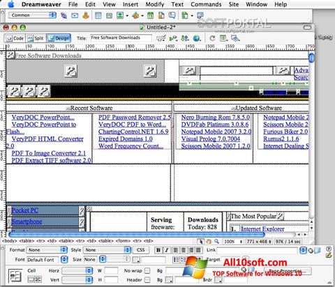 Screenshot Macromedia Dreamweaver Windows 10