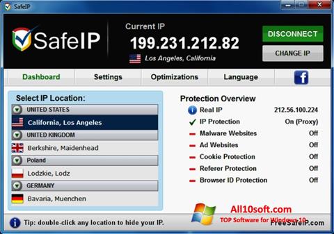 Screenshot SafeIP Windows 10