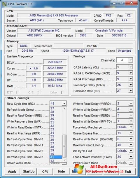 Screenshot CPU-Tweaker Windows 10