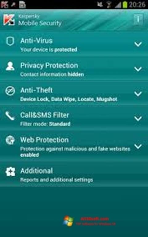 Screenshot Kaspersky Mobile Security Windows 10