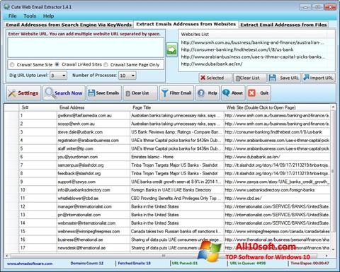Screenshot eMail Extractor Windows 10